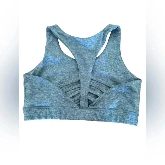 Peloton Blue Heathered Strappy Sports Bra Sz M - Picture 3 of 5